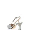 Hot Ceremony Slingback En Tejido Cinzia Soft Blue Glitter Escote Y Talon Descubierto