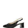 Clearance Slingback Cinzia De Charol Suave Y Purpurina En Negro O Azul Escote Y Talon Descubierto