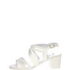 Clearance Sandalia Baja De Novia Seda Blanca Y Purpurina Joel 6051 Sandalias De Boda