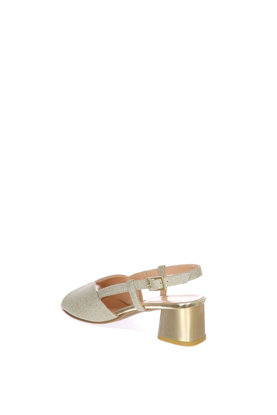 New Sandalia De Tejido Brillante Con Tacon Bajo Soft Dream Sandalias Y Mulas