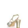 New Sandalia Elegante Glitter Tacon Medio Cinzia Soft Sandalias Y Mulas