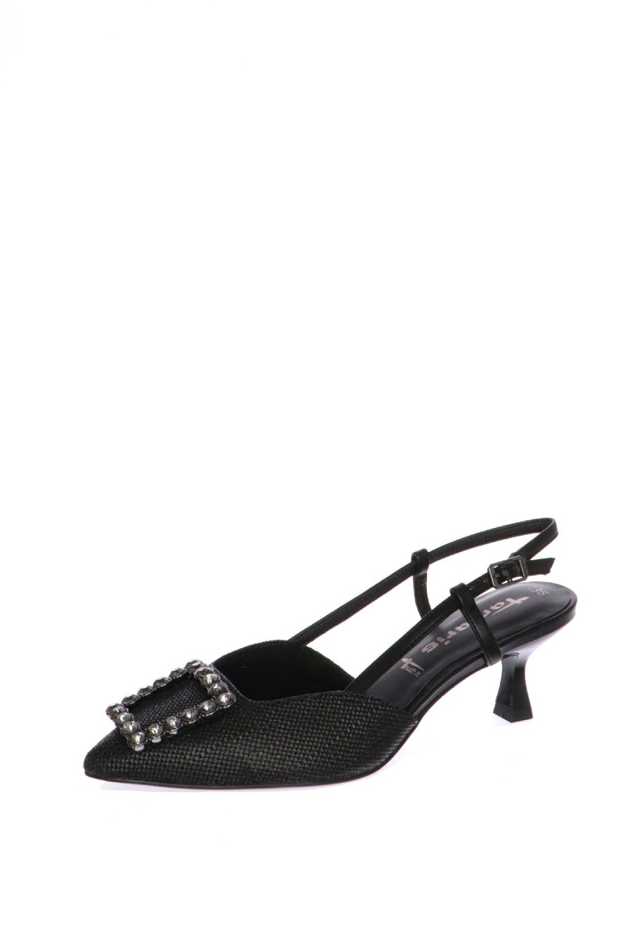 Best Slingback Negro O Beige Con Accesorio Joya Tamaris Escote Y Talon Descubierto