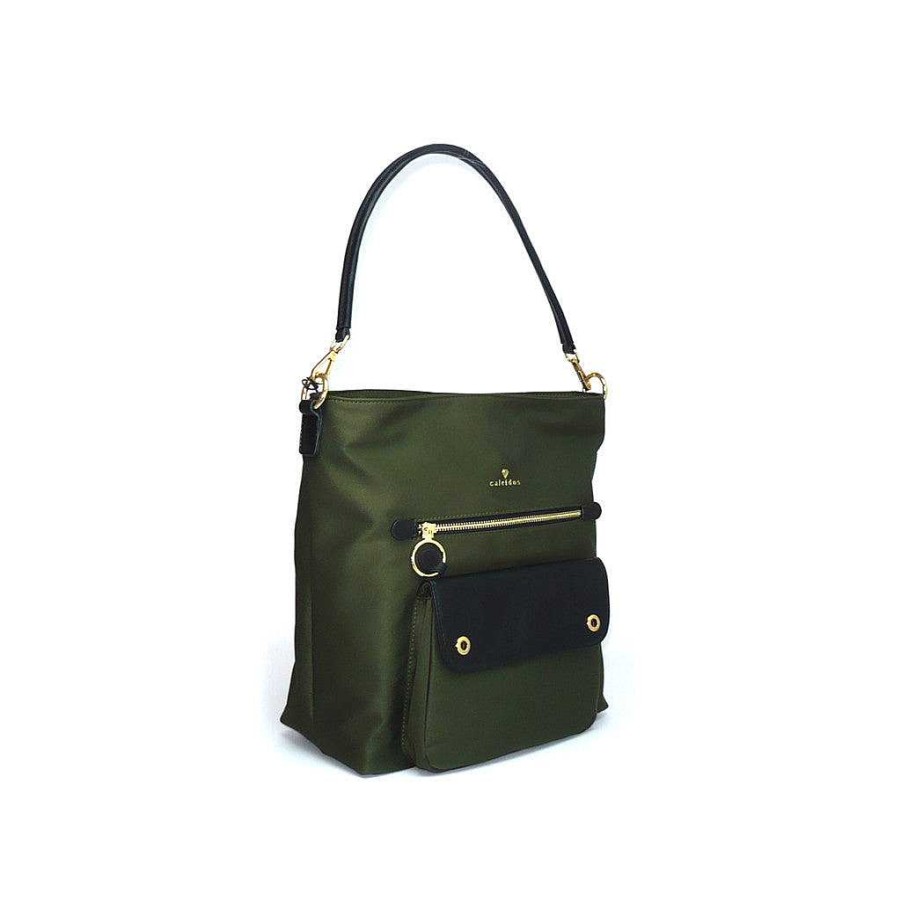 Clearance Bolsa De Tela Caleidos Verde O Negro Mujer