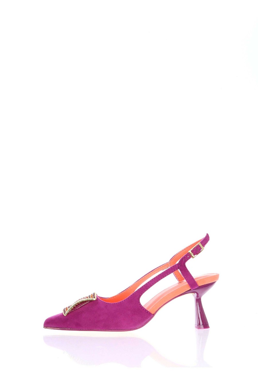 Online Slingback De Colores Con Joya Menbur Escote Y Talon Descubierto