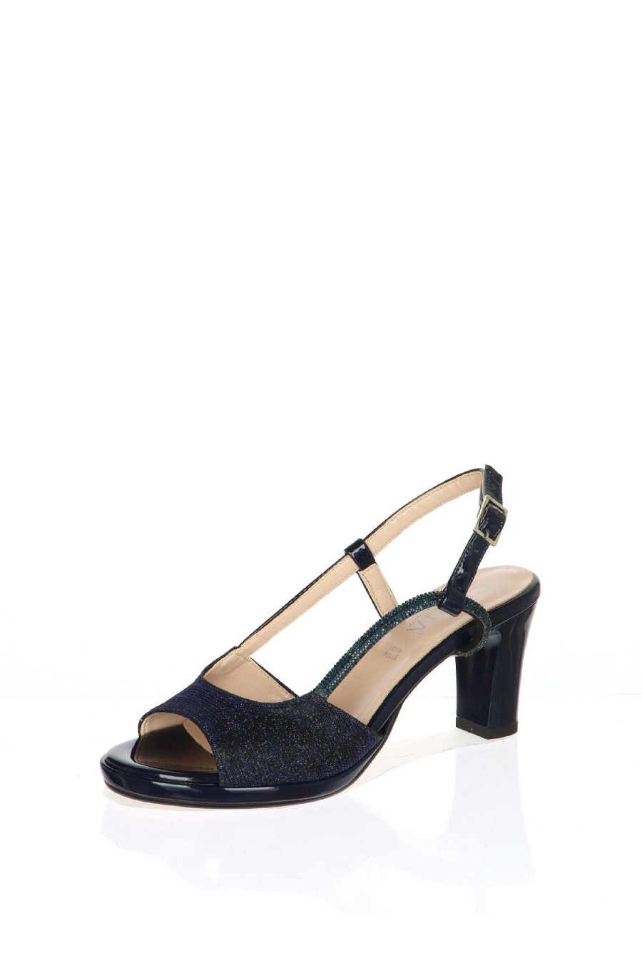 Best Sandalia Elegante Glitter Tacon Medio Cinzia Soft Sandalias Y Mulas