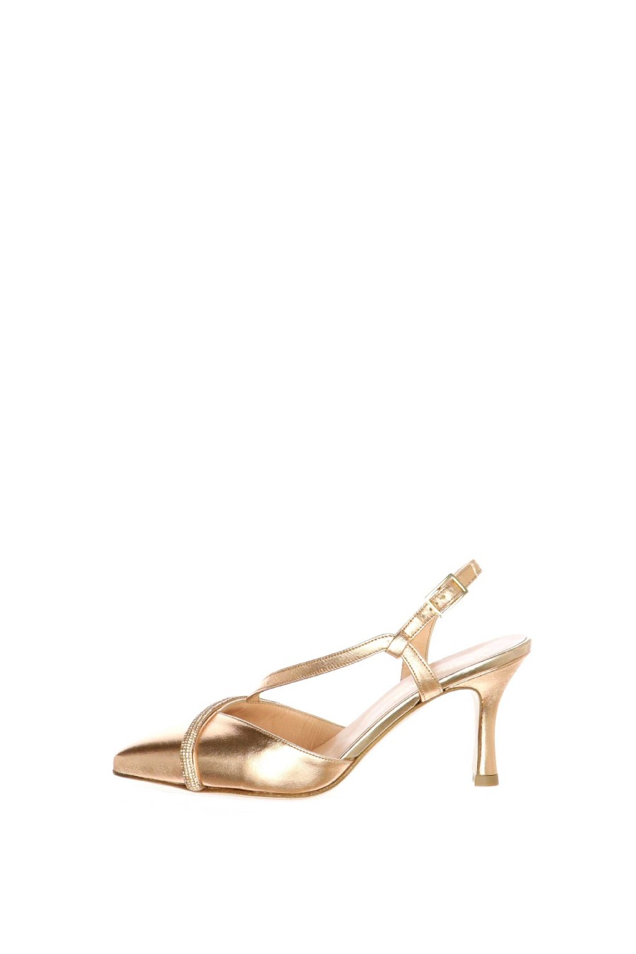 Online Jewel Slingback En Suave Piel Laminada Dream Escote Y Talon Descubierto