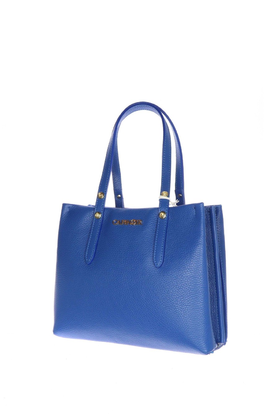 New Bolso Shopping Cafenoir De Piel Verdadera Azul Electrico Mujer