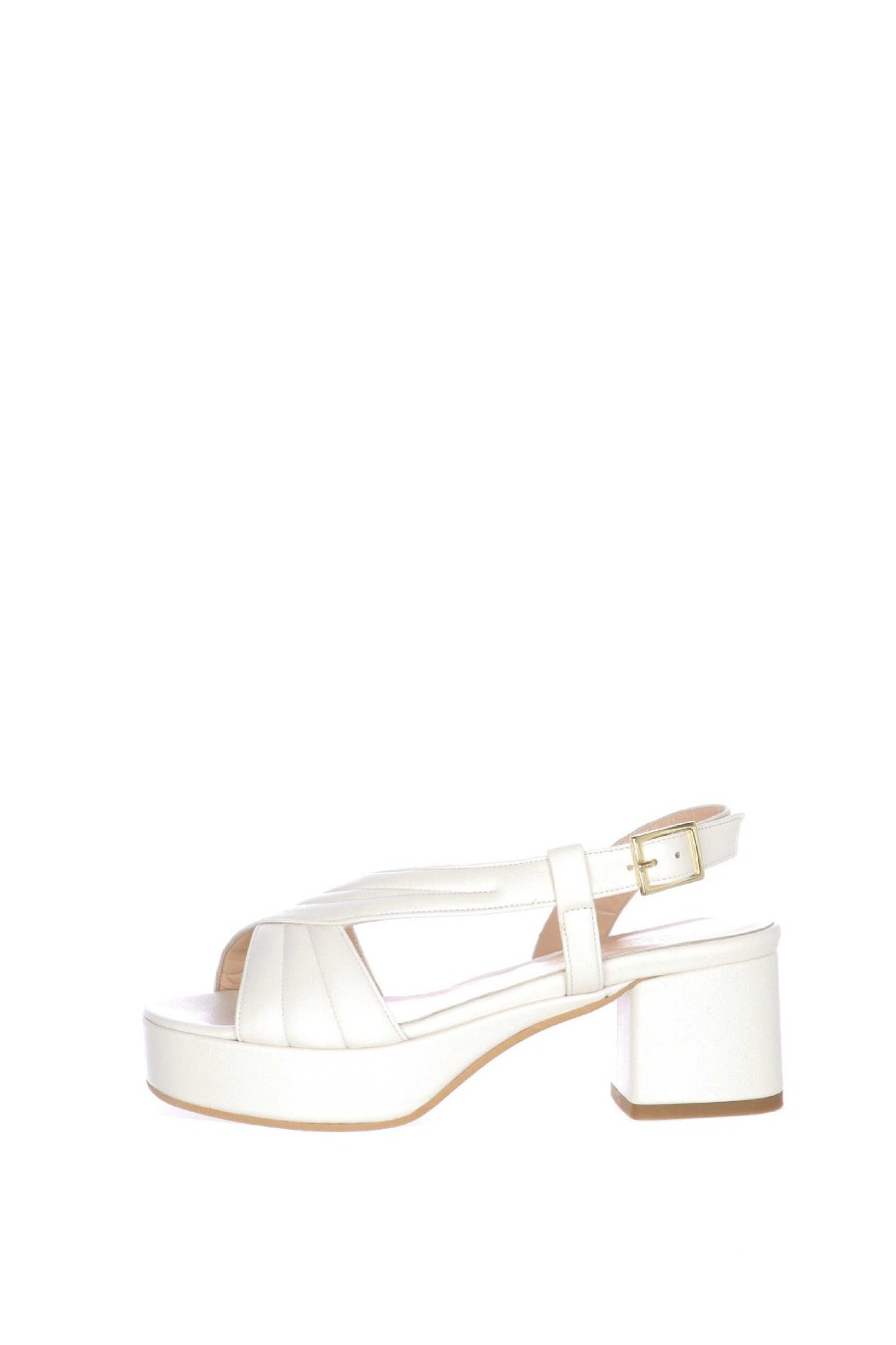 Best Sandalia De Napa Beige Tacon Ancho Soft Dream Sandalias Y Mulas